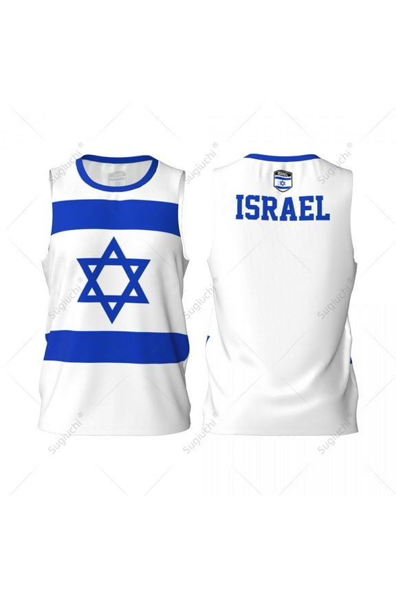 Israel Flag Men Basketball Sports Jersey Running Fitness Multifunction Sleeveless tshirt Exclusive Custom Name Nunber