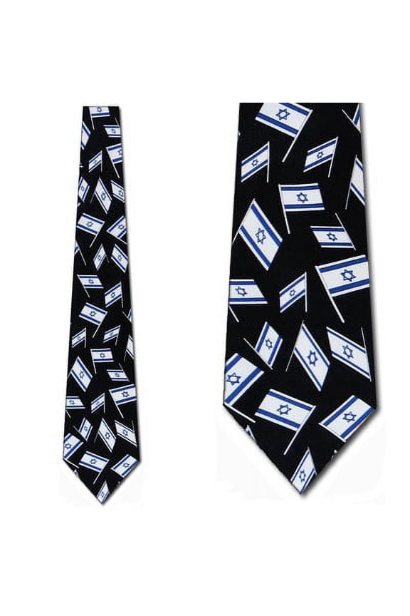 Israel Flags Pattern Necktie Mens Tie by Tieguys