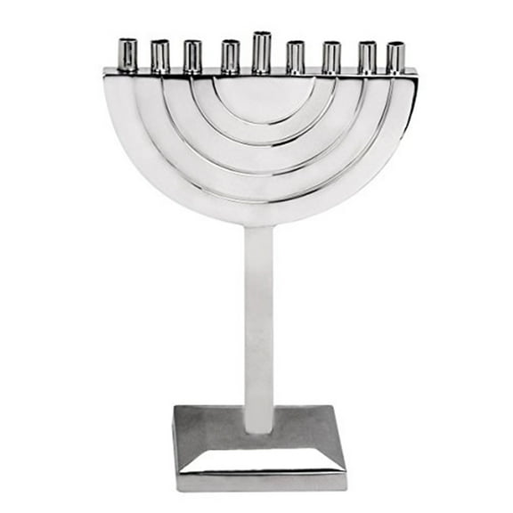 Israel Giftware Designs M-675 Modern Stainless Steel Menorah - 11.75 x 8 x 4 in.