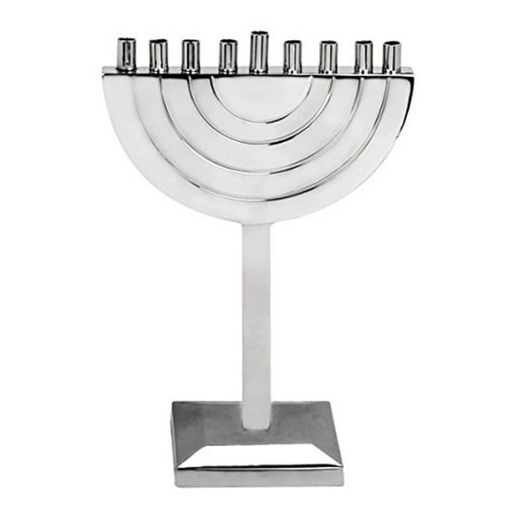 Israel Giftware Designs M-675 Modern Stainless Steel Menorah - 11.75 x 8 x 4 in.
