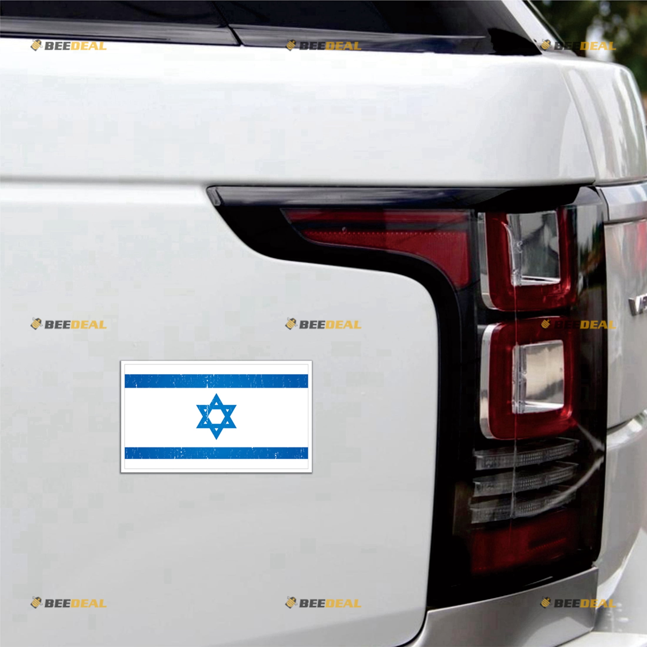 Israel Israeli Flag Car Magnet Grunge Subdued Vintage Magnetic Sticker ...