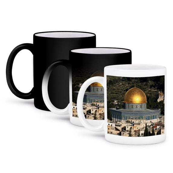 3dRose, Israel, Jerusalem. Temple Mount and Dome of the Rock - AS14 DNY0029 - David Noyes, 11oz Magic Transforming Mug