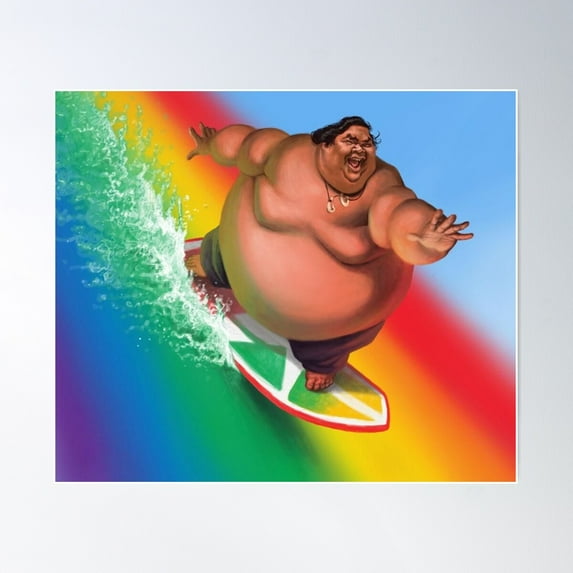 Israel Kamakawiwoê»Ole "Iz" Surfing Poster Wall Art, Modern Wall Decor For Living Room Bedroom, 12x18 UNFRAMED