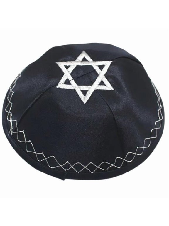 Israel Kippah Hat for Men Women Embroidery Star Kippah Hat Judaism Headdress