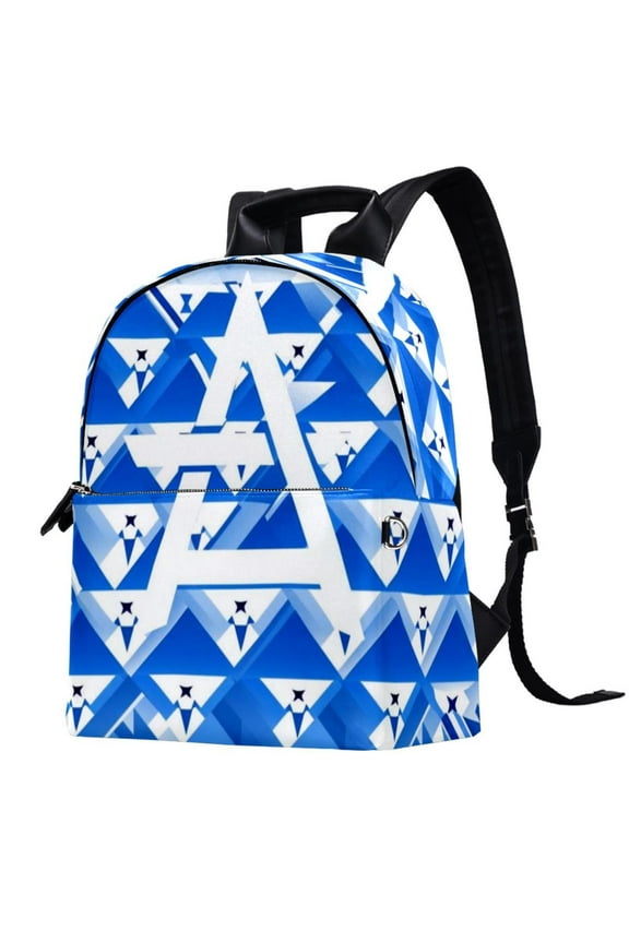 Israel Leather Smart Backpack with Adjustable Shoulder Straps, Large Capacity, Printed Design - Lightweight Travel Bookbag for Men Women Teens Work School Camping