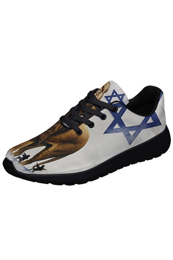 Israel Lion Of Judah Str Of David Shoes Sneakers Black Size 7