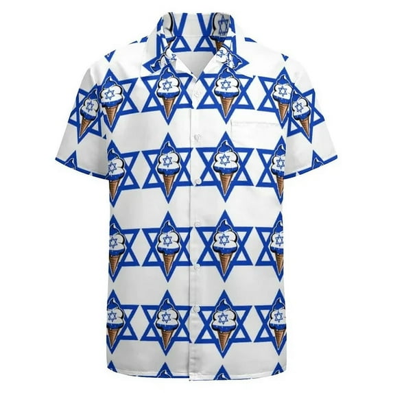 Israel Nation Flag 3D Printed Hawaiian Men's Shirt Summer Loose Quick Drying Surfing Beach Shirt Casual Unisex Button Aloha