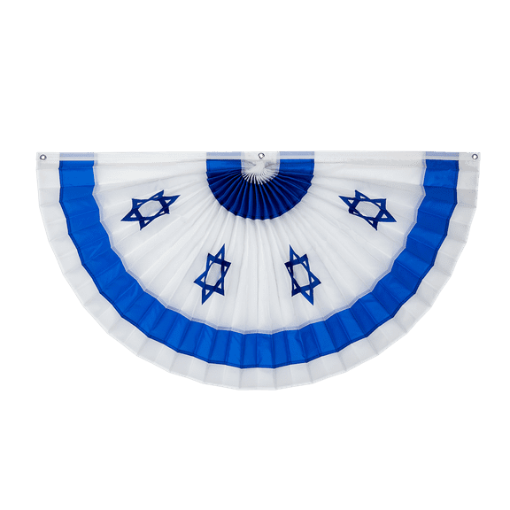 Israel Nylon Flag Bunting - Blue/White - 36" x 72"