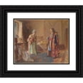 thumbnail image 1 of Israel Pass 14x12 Black Ornate Wood Framed Double Matted Museum Art Print Titled: The First Curtsey, 1 of 5