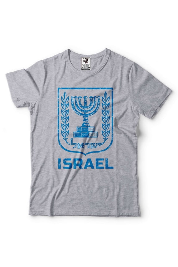 Israel Shirt Hanukkah Menorah Shirt Hanukkah Holiday Shirt Jewish Gift Tee Israeli Jewish Shirts (Small Grey)