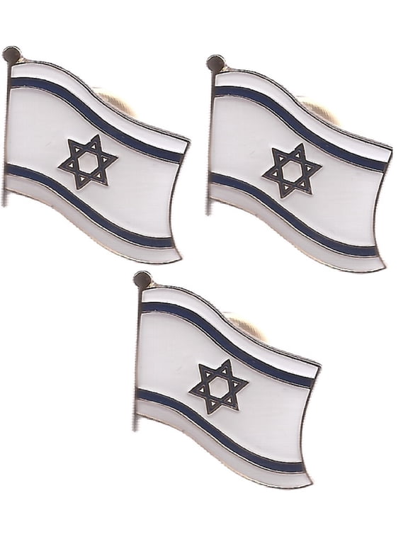 Israel Single Flag Lapel Pins, pack of 3