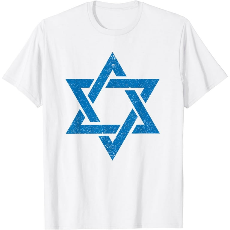 Distressed Blue Green Jewish Star Of David Graphic Tee Shirt Distressed Blue Green Jewish Star Of David Graphic Tee Shirt