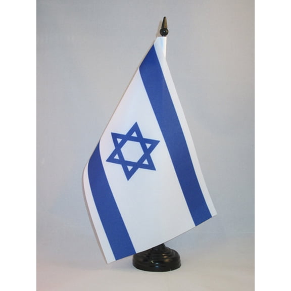 AZ FLAG Israel Table Flag 6x8 in 100D Polyester Plastic Base 21x14 cm