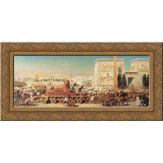 Israel in Egypt 24x15 Gold Ornate Wood Framed Canvas Art by Poynter, Edward John