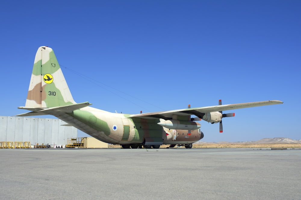 Israeli Air Force C-130 Karnaf on the ramp at Nevatim Air Force Base Canvas Art - Daniele FaccioliStocktrek Images (17 x 12)