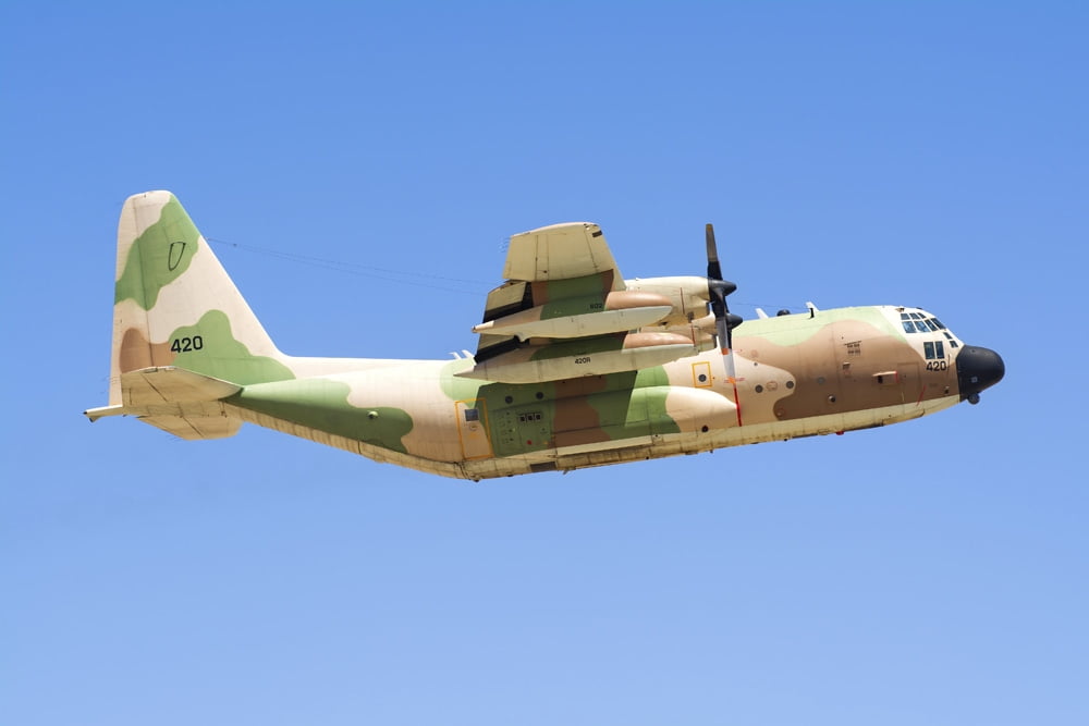 Israeli Air Force C-130 Karnaf taking off Canvas Art - Daniele FaccioliStocktrek Images (17 x 12)