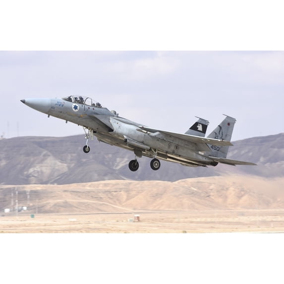 Israeli Air Force F-15B Baz taking off from Ovda Air Base Israel. Poster Print by Riccardo Niccoli/Stocktrek Images (17