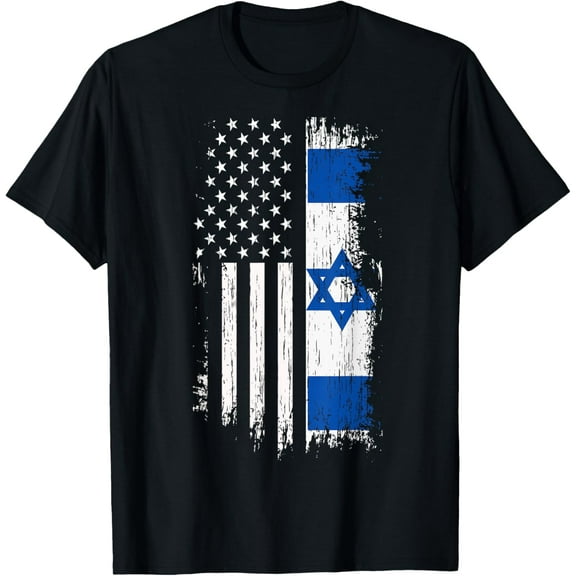 Israeli American Flag T-Shirt - Pride Israel USA Shirt T-Shirt