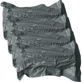 Israeli Emergency Bandage, 6" 4Pack Compression Bandage, Trauma Wound Dressing, Sterile Vacuum Sealed Packaging for Bleeding Control, Medical Trauma Kit, Combat Tactical First Aid IFAK Supplies