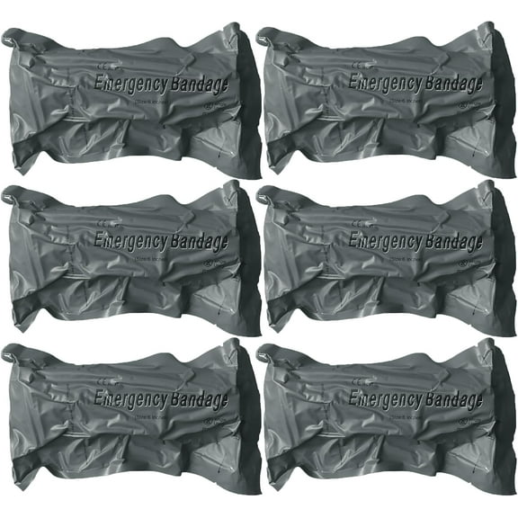 Israeli Emergency Bandage, 6" 4Pack Compression Bandage, Trauma Wound Dressing, Sterile Vacuum Sealed Packaging for Bleeding Control, Medical Trauma Kit, Combat Tactical First Aid IFAK Supplies