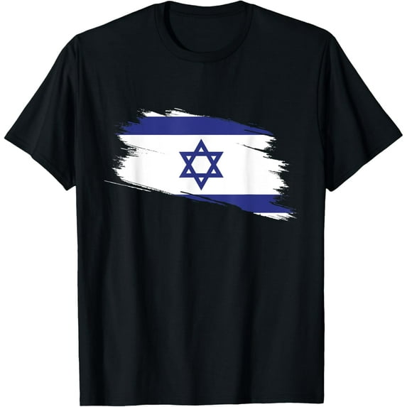 Israeli Flag Israel Jewish Symbol Star of David Pride Israel T-ShirtMen's and women's gift, black and white T-shirt, size: Extra large S-4XL