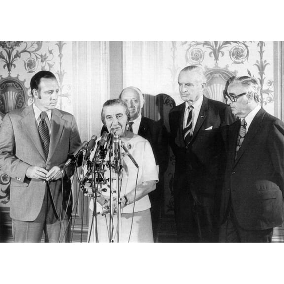 Israeli Prime Minister Golda Meir At A Press Conference After Assuring Us Senators That Israel Neither Wanted Nor Needed
