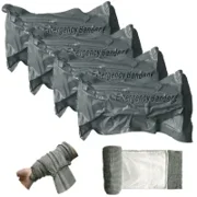 Israeli Style Emergency Bandage, 6 Inch 4Pack Compression Bandage, Trauma Wound Dressing, Sterile Vacuum Sealed Packaging for Bleeding Control, Trauma Kit, Combat Tactical IFAK Supplies