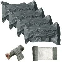 Israeli Style Emergency Bandage, 6 Inch 4Pack Compression Bandage, Trauma Wound Dressing, Sterile Vacuum Sealed Packaging for Bleeding Control, Trauma Kit, Combat Tactical IFAK Supplies
