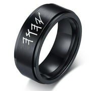 DAILYDOLLARS Israelite Paleo Hebrew Yhwh Tetragrammaton Spinner Ring for Men Women, Jewish Yahweh Rotating Fidget Relieve Finger Ring Hebrews Jewelry, Silver, Size 9