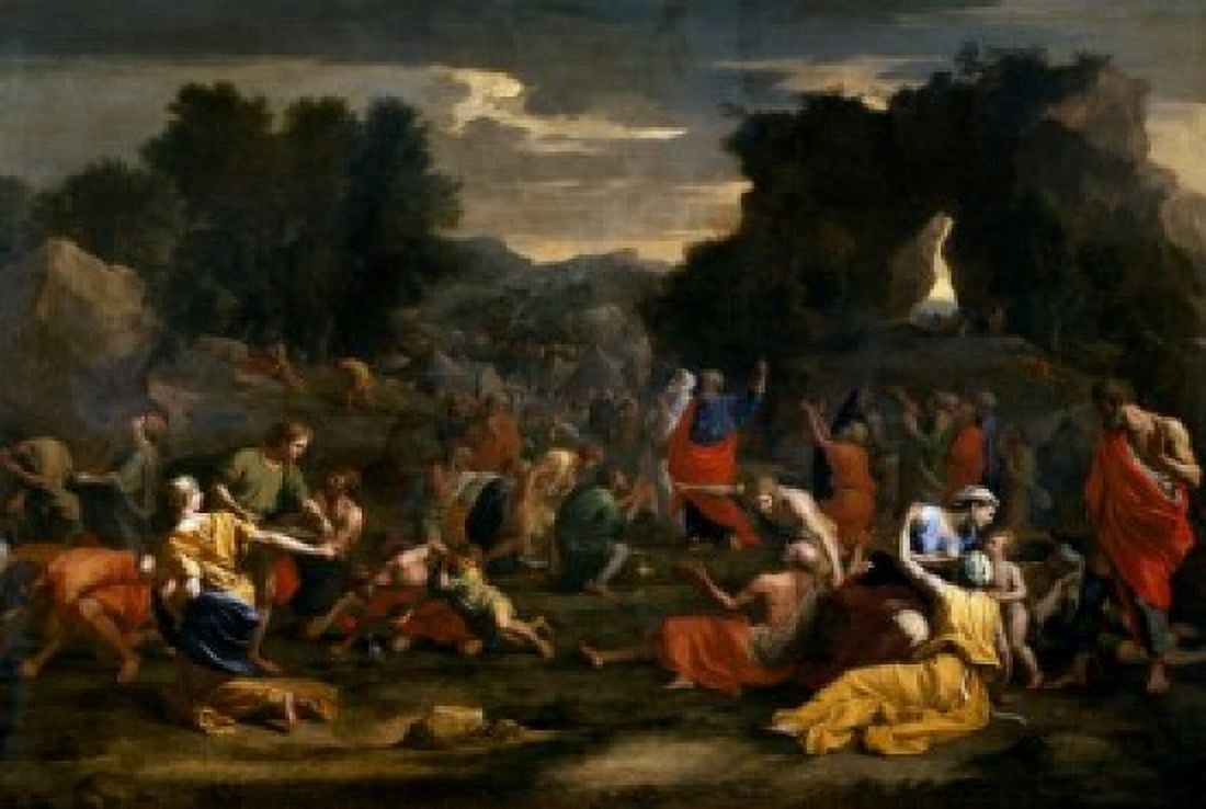 Israelites Gathering Manna in Baskets by Nicolas Poussin (1594-1665) Paris Musee du Louvre Canvas Art - Nicolas Poussin (18 x 24)