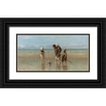 thumbnail image 1 of Israels, Jozef 18x11 Black Ornate Wood Framed with Double Matting Museum Art Print Titled - Children of the Sea-1872, 1 of 4