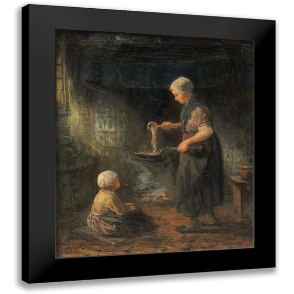 Israels, Jozef 20x23 Black Modern Framed Museum Art Print Titled - The Pancakes