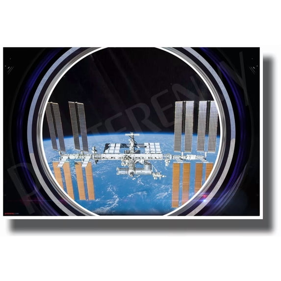 Iss View In Spaceship Window - New Classroom Science Poster