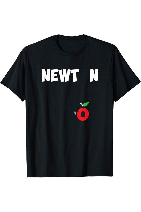Issac Newton Gravity Apple Falling Minimalistic Science T-Shirt