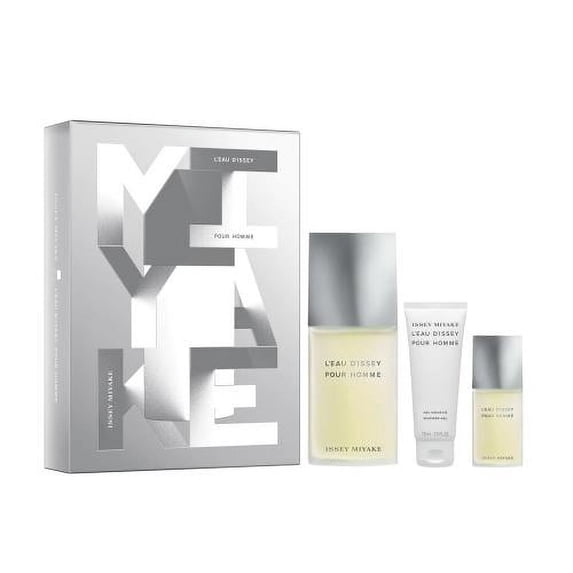 Issey Miyake 3 Pcs Set For Men: 4.2 Eau De Toilette Spray + 0.5 Eau De Toilette Spray + 2.5 Shower Gel (hard Box)