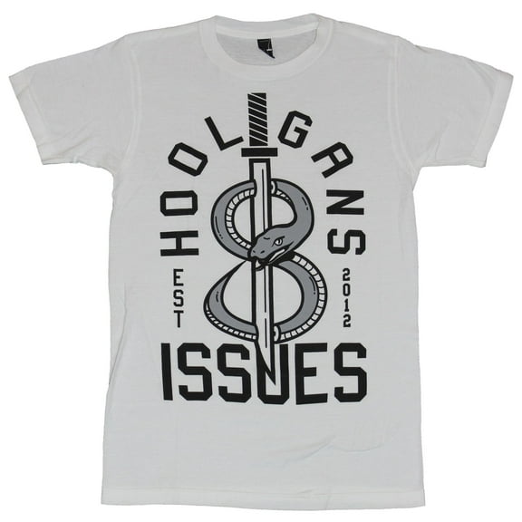 Issues Mens T-Shirt - Hooligans Dagger Snake Image Established 2012 (Small)