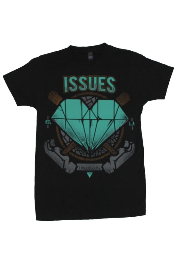 Mens T-Shirt - "Tough Love" Distressed Diamond and Hammer Image (X-Small)