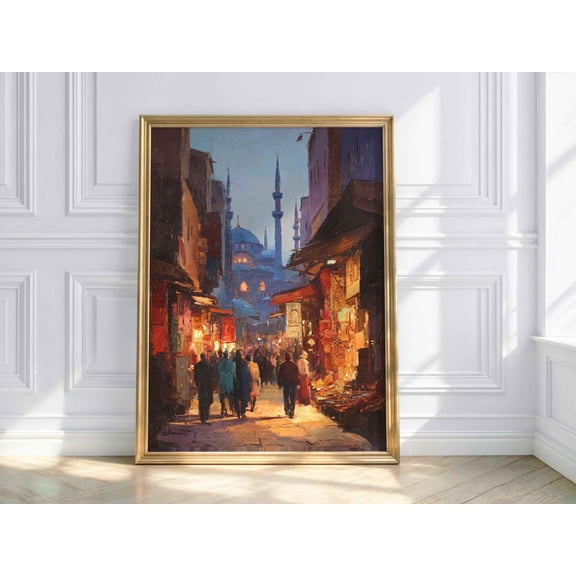 Istanbul Bazaar Sunset Travel Wall Art Decor Unframed Paper Print