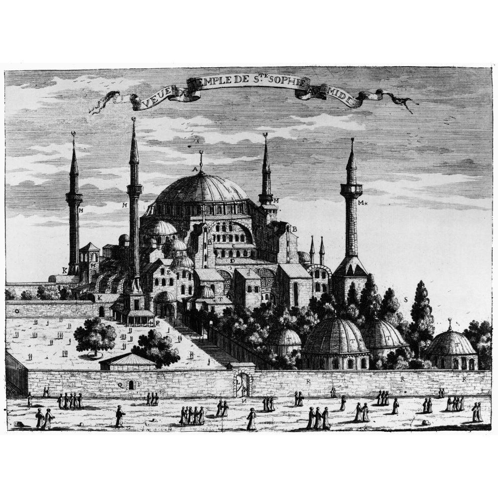 Istanbul Hagia Sophia. N'The Temple Of Sainte Sophia.' Line Engraving
