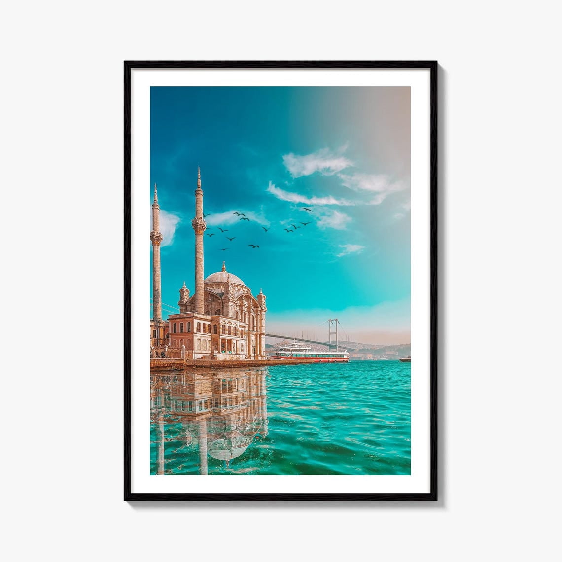 Simple Masjid Istanbul Ortakoy Mosque Fine Art Photo Print, Turkey - Walmart.com