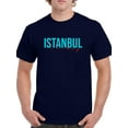 thumbnail image 1 of Istanbul Turkey Aqua Blue Banner T-Shirt Men -Image by Shutterstock, Male Medium, 1 of 4