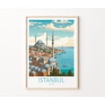 thumbnail image 1 of Istanbul Turkey Bosphorus Bridge Historic City Wall Art, Unframed Canvas 12x16in, 1 of 4