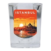 Istanbul Turkey Design B Souvenir 2 oz Square Shot Glass Clear