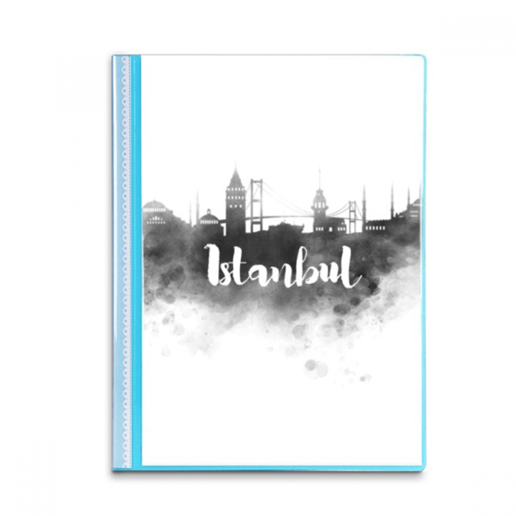 Istanbul Turkey Landmark Ink City Painting Book Sheet Protectors Portfolio Binder Folder