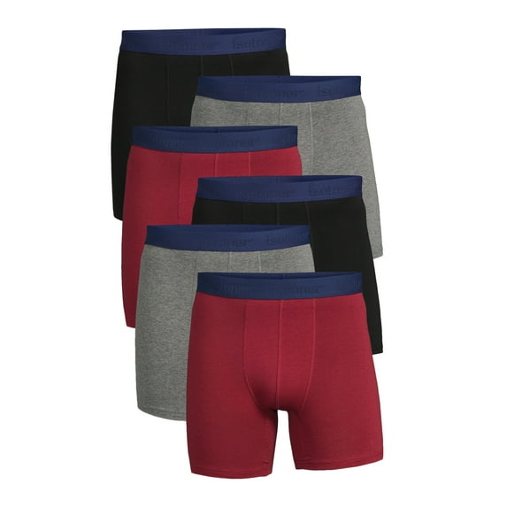 Istoner Men's Cotton Stretch Boxer Briefs, 6-Pack