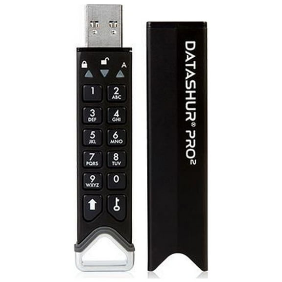 iStorage datAshur PRO2 8 GB | Secure Flash Drive | FIPS 140-2 Level 3 Certified | PIN protected | Dust/Water-Resistant | Incorporated Common Criteria EAL 5+ | TAA Compliant - 64 GB - USB 3.2 (Gen 1...