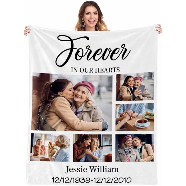 Isun Custom Memorial Photo Blanket in Loving Memory Wrap Yourself in