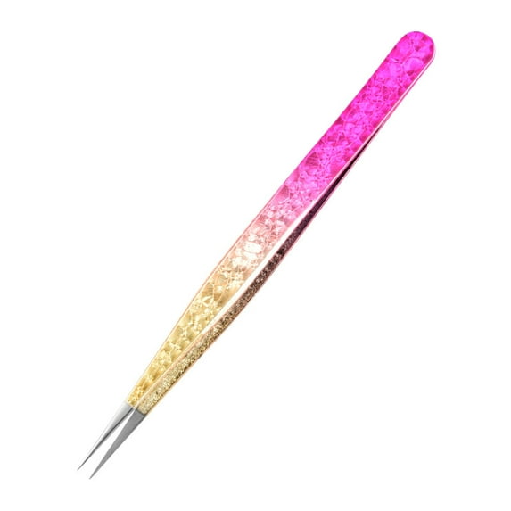Isunley Stainless Steel Professional Eyelash Extension Tweezers Set Lash Tweezersfor Volume Isolation and Classic Lashes (Peacock Tweezers)