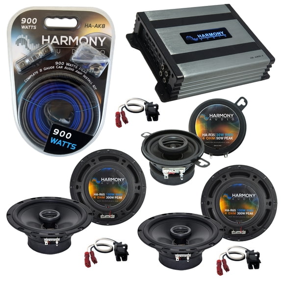 Isuzu Ascender 03-08 OEM Speaker Upgrade Harmony (2) R65 R35 & HA-A400.4 Amp