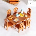 thumbnail image 1 of Isvgxsz 1/12 Dollhouse Miniature Dining Table and Chair Set, 5 pcs Wooden Mini DIY Dollhouse Furniture Accessories Set,Dining Table Chairs, 1 of 6